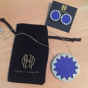 House of Harlow Blue Necklace & Earrings